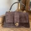 Sac cuir suédine chocolat – Modèle Ava