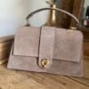 Sac cuir suédine taupe – Modèle Ava