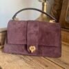 Sac cuir suédine bordeaux/prune – Modèle Ava