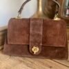Sac cuir suédine camel   – Modèle Ava