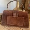 Sac cuir suédine camel   – Modèle Ava