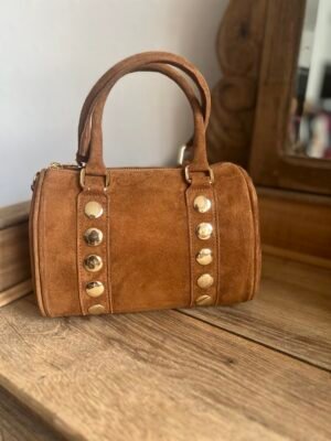 Sac en cuir Suédine camel – Modèle Tiffany