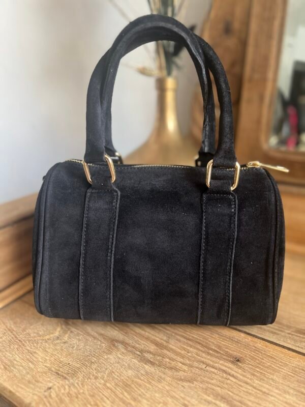 Sac en cuir Suédine noir – Modèle Tiffany