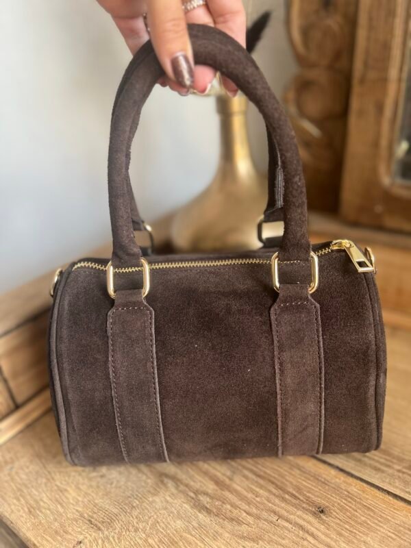 Sac en cuir Suédine choco – Modèle Tiffany