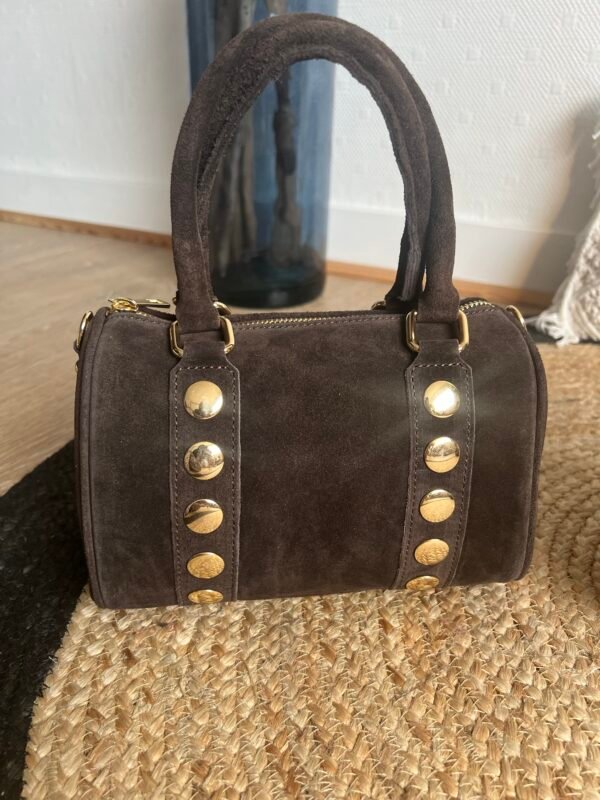 Sac en cuir Suédine choco – Modèle Tiffany
