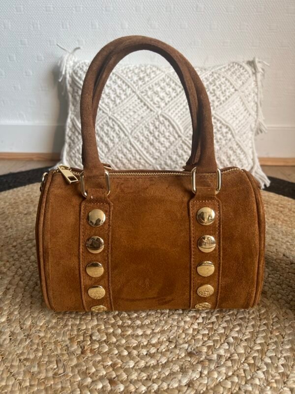 Sac en cuir Suédine camel – Modèle Tiffany