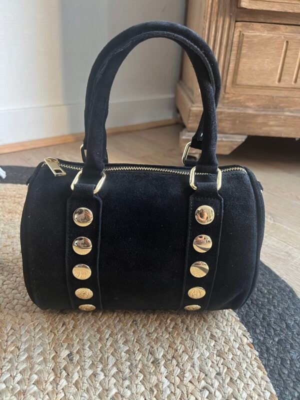 Sac en cuir Suédine noir – Modèle Tiffany