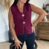 Gilet boléro bordeaux – Modèle Nicole