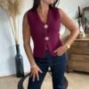 Gilet boléro bordeaux – Modèle Nicole