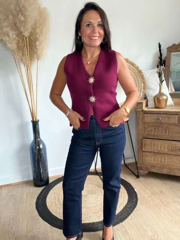 Gilet boléro bordeaux – Modèle Nicole