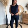 Pull sans manches bleu marine – Modèle Laetitia