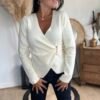 Pull beige cache cœur – Modèle Sandrina