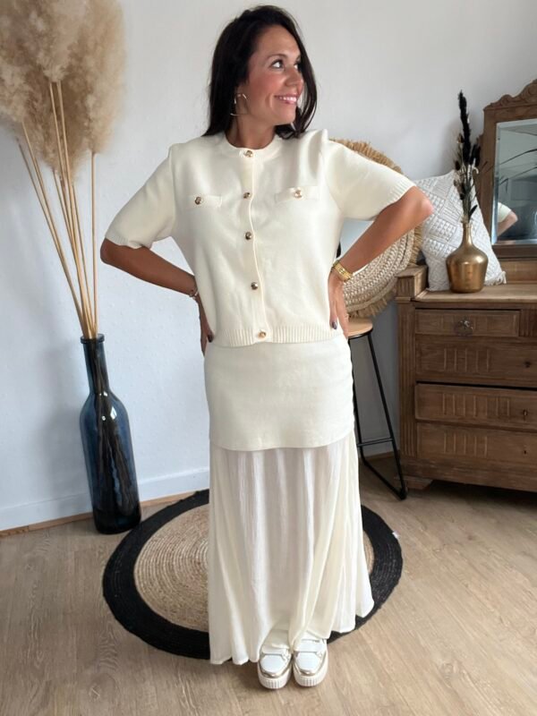 Jupe longue beige voilage - Modèle Malia