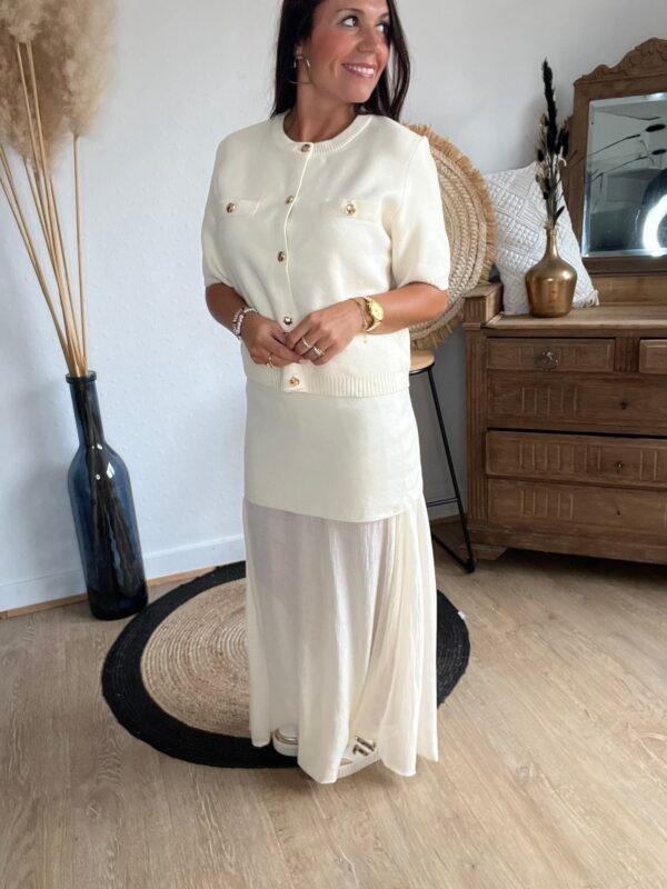 Jupe longue beige voilage - Modèle Malia