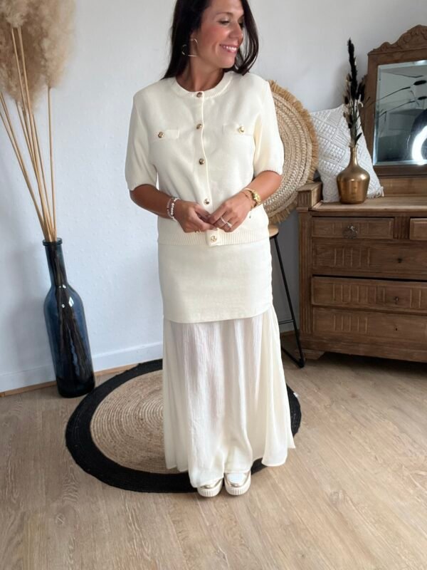 Jupe longue beige voilage - Modèle Malia