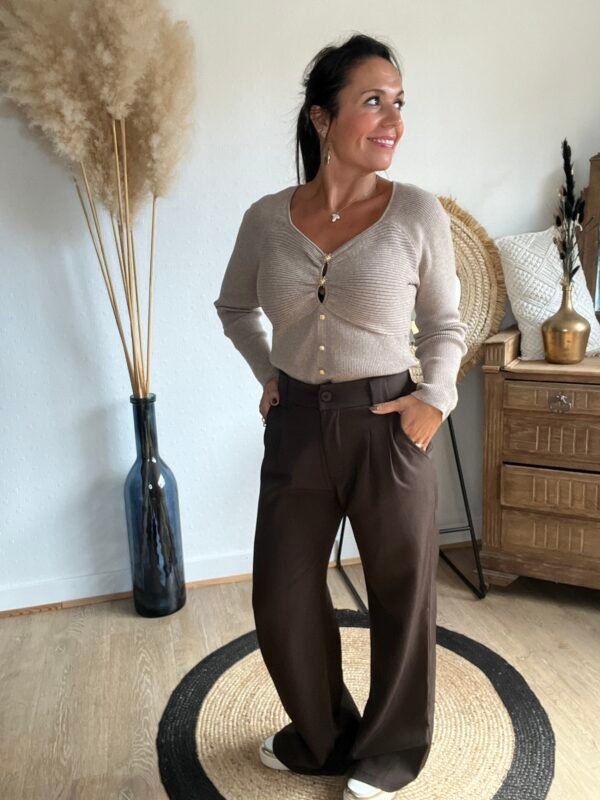 Pantalon fluide chocolat - Modèle Dylan