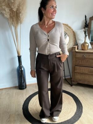 Pantalon fluide chocolat - Modèle Dylan