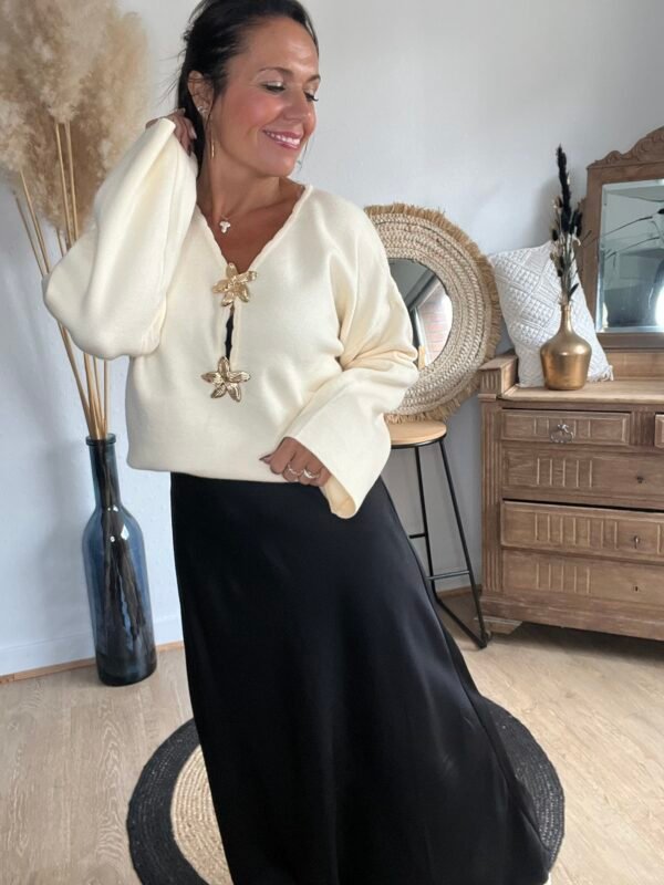 Jupe longue satinée noir - Modèle Jérémia