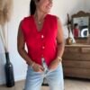 Gilet boléro rouge – Modèle Raphaelle