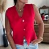 Gilet boléro rouge – Modèle Raphaelle