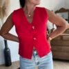 Gilet boléro rouge – Modèle Raphaelle