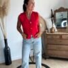 Gilet boléro rouge – Modèle Raphaelle