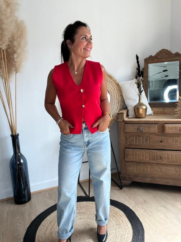 Gilet boléro rouge – Modèle Raphaelle