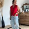 Jean mom fit bleu clair - modèle Claudia
