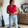 Jean mom fit bleu clair - modèle Claudia