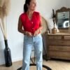 Jean mom fit bleu clair - modèle Claudia