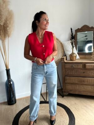 Jean mom fit bleu clair - modèle Claudia