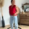 Jean mom fit bleu clair - modèle Claudia