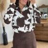 Chemise imprimée vache – Modèle Louise