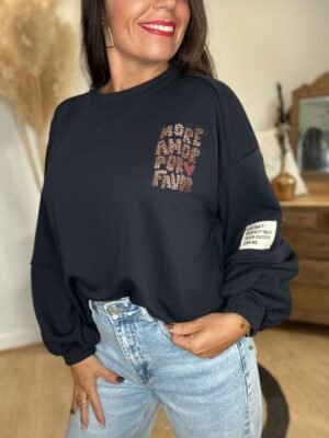 Sweat marine  More Amor - Modèle Lauren