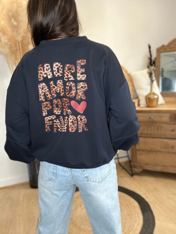 Sweat marine  More Amor - Modèle Lauren