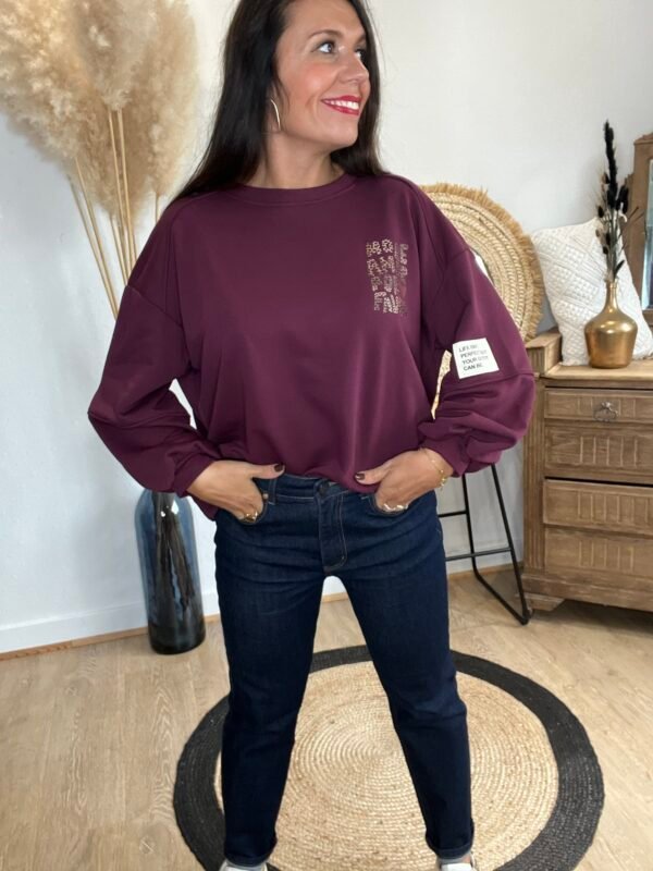 Sweat bordeaux More Amor - Modèle Lauren