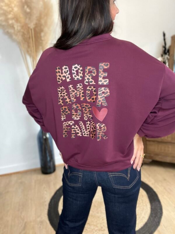 Sweat bordeaux More Amor - Modèle Lauren