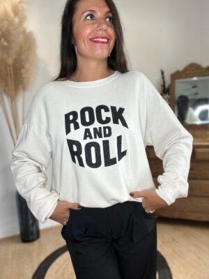 Sweat écru noir - Modèle Rock