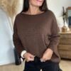 Pull marron  – Modèle Coralie
