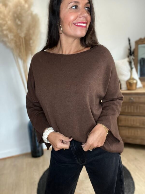 Pull marron  – Modèle Coralie