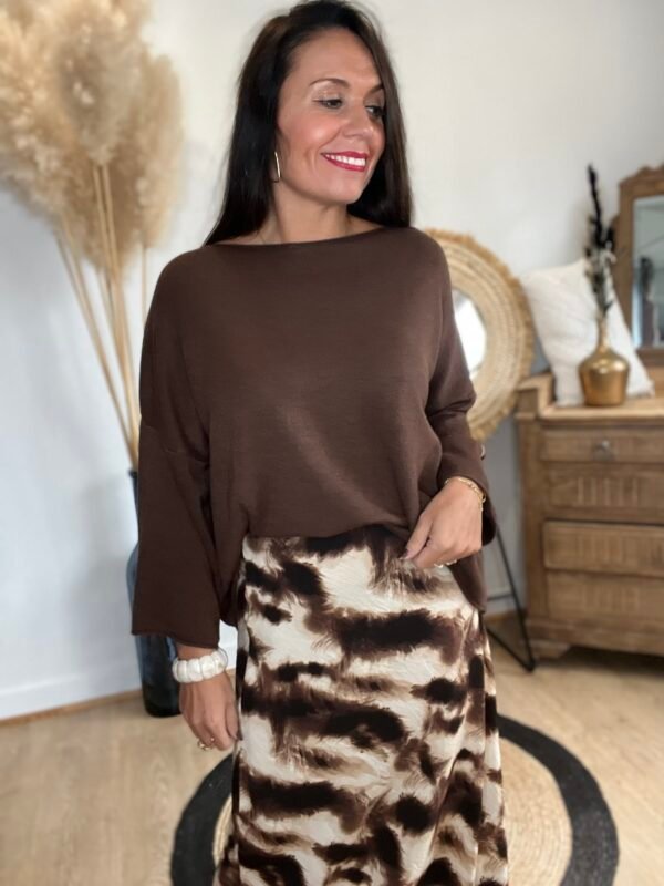 Pull marron  – Modèle Coralie