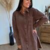 Robe chemise denim chocolat Robe chemise denim chocolat