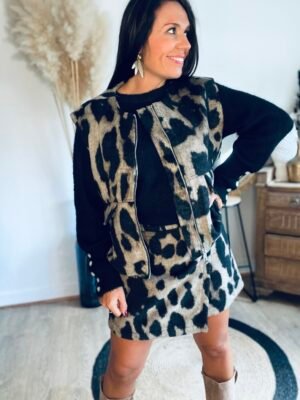 jupe short imprimée vache