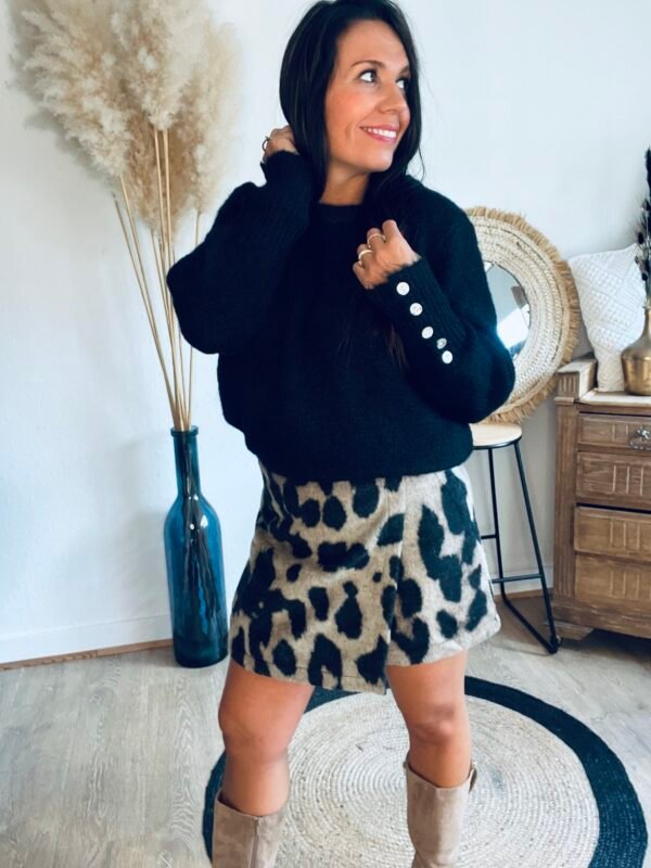 jupe short imprimée vache