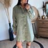 ROBE CHEMISE DENIM KAKI