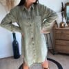 ROBE CHEMISE DENIM KAKI