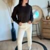 jean mom fit beige