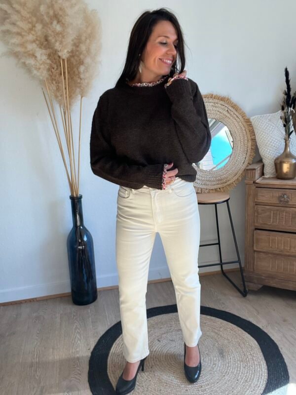 jean mom fit beige