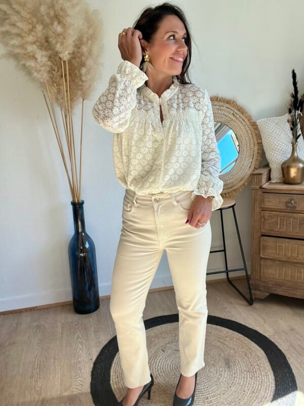 jean mom fit beige