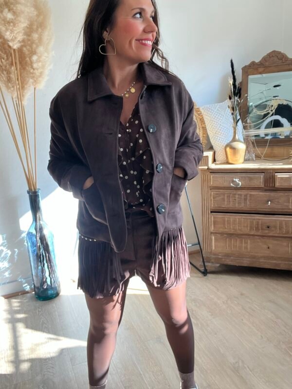 veste en daim marron veste en daim marron